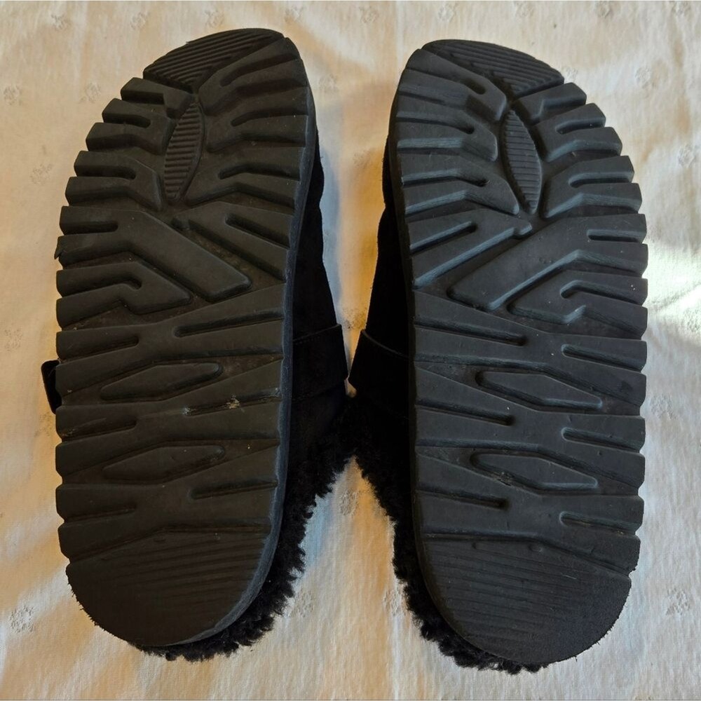 Moncler Black Suede and Shearling Mules Size 41 - Picture 6 of 6